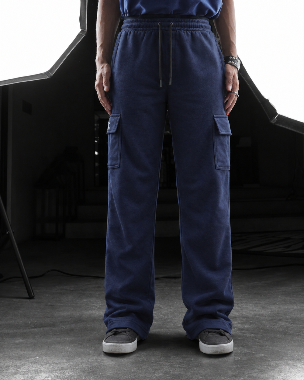 Structure Navy Blue Straight Fit Cargo
